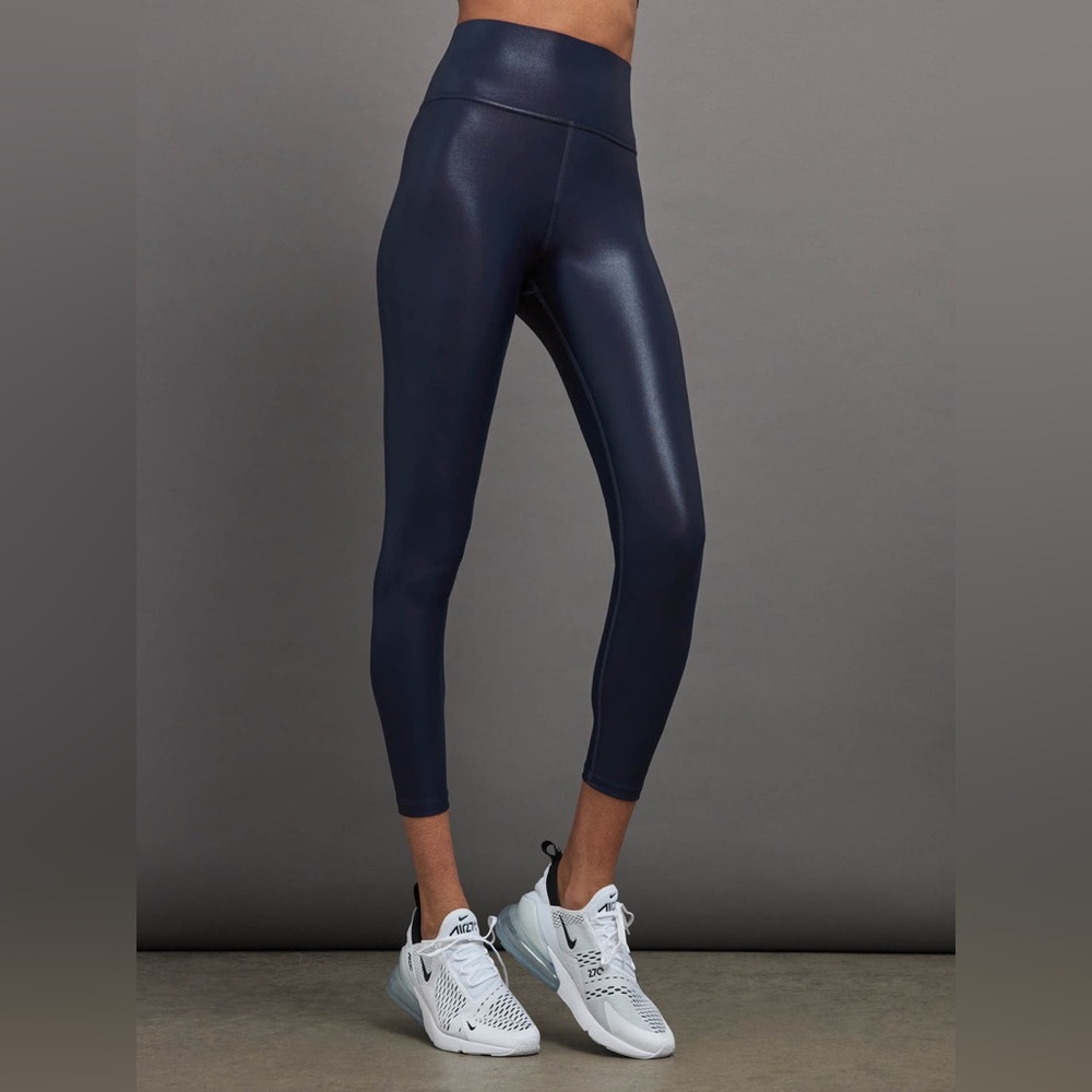 CARBON38 High Rise 7/8 Legging in Takara Shine navy blue leggings small